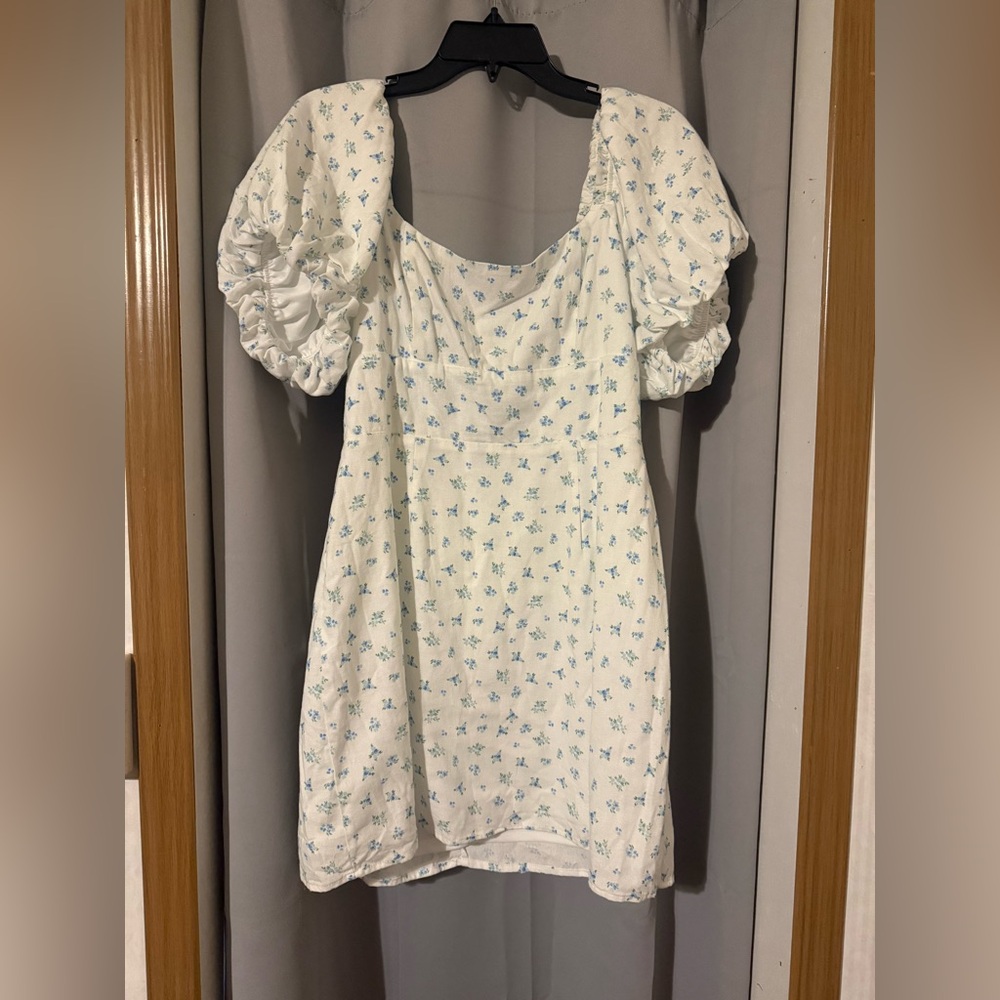 NWT Altar’d state*** blue and white mini floral dress